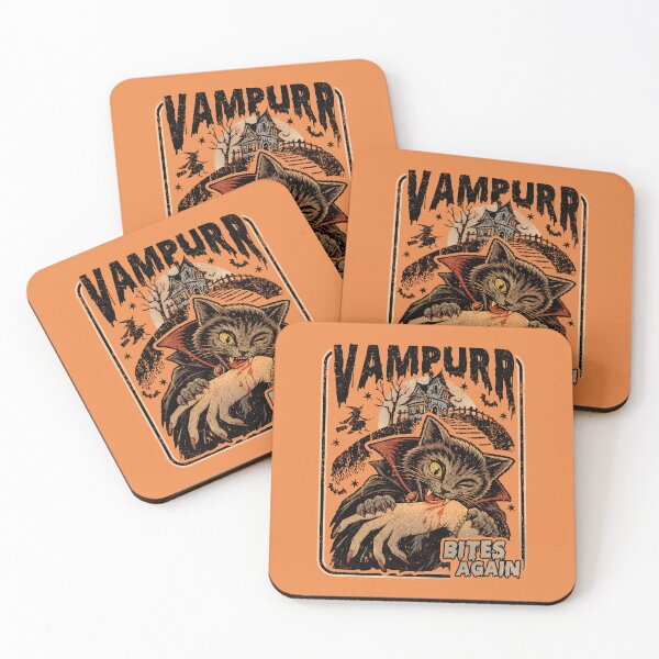 Item preview, Vintage Vampurr Bites Again! Funny Cat Halloween Graphic designed and sold by elongatedjazz.