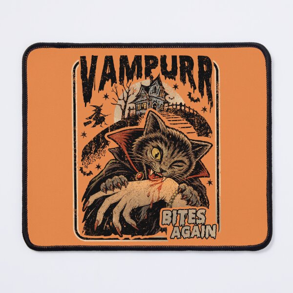 Item preview, Vintage Vampurr Bites Again! Funny Cat Halloween Graphic designed and sold by elongatedjazz.
