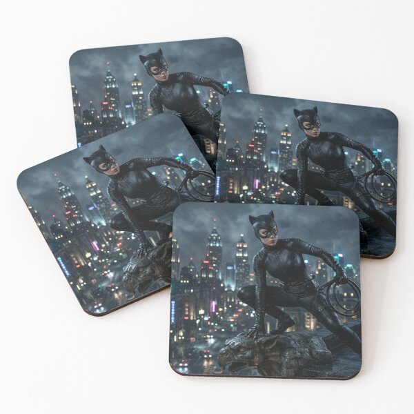 Item preview, Catwoman on Gotham Rooftop – Dark City Vigilante Nightscape designed and sold by lavanya11.