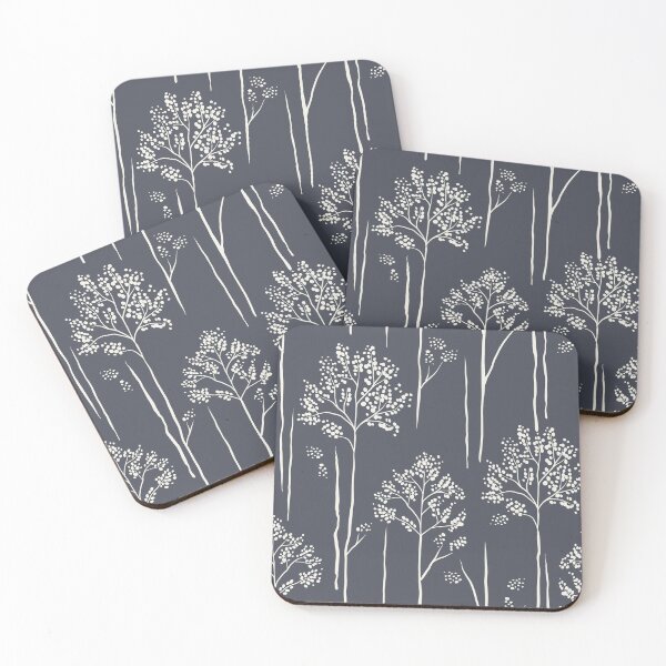 Item preview, Wild Berry Branch Woodland Botanical Trees Dark Blue  designed and sold by RenattaZare.