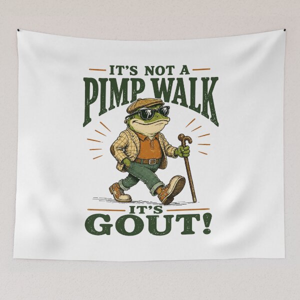 Item preview, It's Not A Pimp Walk It's Gout Funny Frog designed and sold by KarimSoCute.