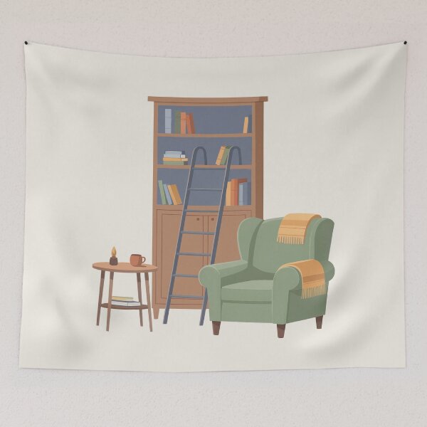 Item preview, Cozy Bookshelf Ladder Corner designed and sold by TrendMorphic.
