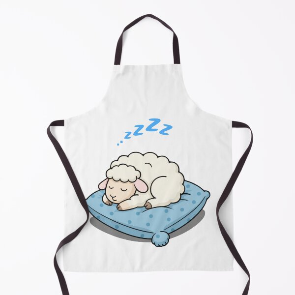 Item preview, Cute Sleeping Sheep on Blue Pillow – Cozy Farm Animal Dreaming Illustration designed and sold by Inka Moon Design.