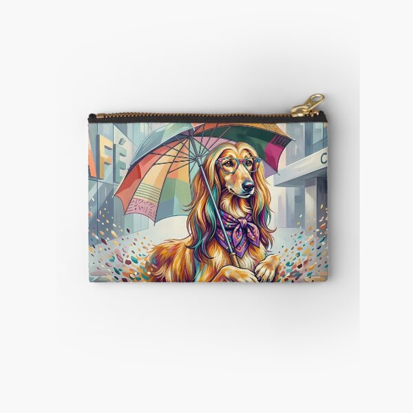 Item preview, Pop Art Afghan Hound with Umbrella - Fashion DJ Cafe Dog designed and sold by Pfotenfaden.