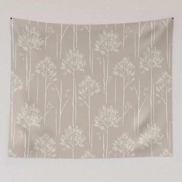 Item preview, Wild Berry Branch Woodland Botanical Trees greige beige designed and sold by RenattaZare.