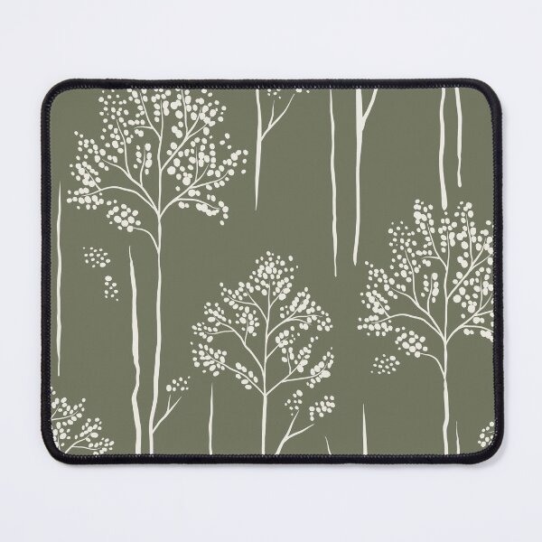 Item preview, Wild Berry Branch Woodland Botanical Trees olive grey designed and sold by RenattaZare.