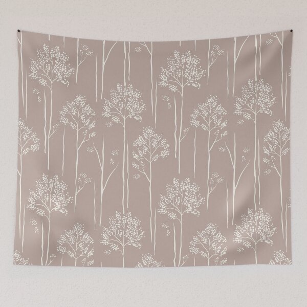 Item preview, Wild Berry Branch Woodland Botanical Trees pale taupe stone beige designed and sold by RenattaZare.