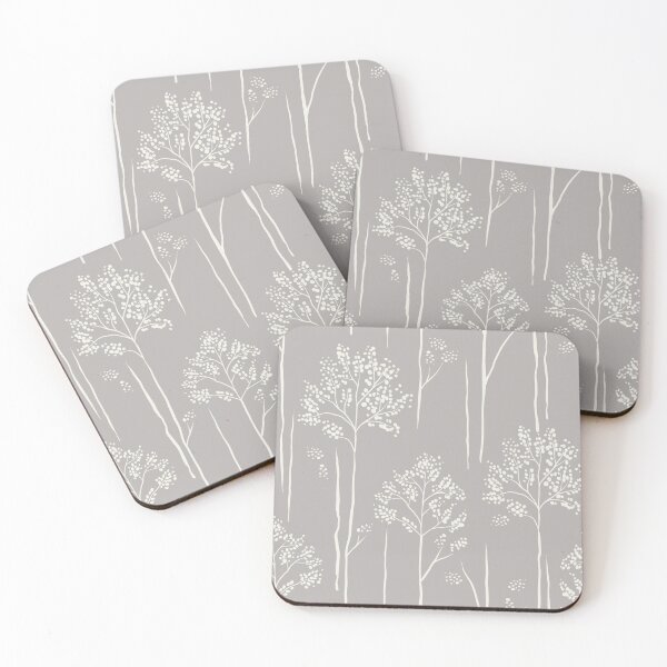 Item preview, Wild Berry Branch Woodland Botanical Trees pale taupe stone grey designed and sold by RenattaZare.