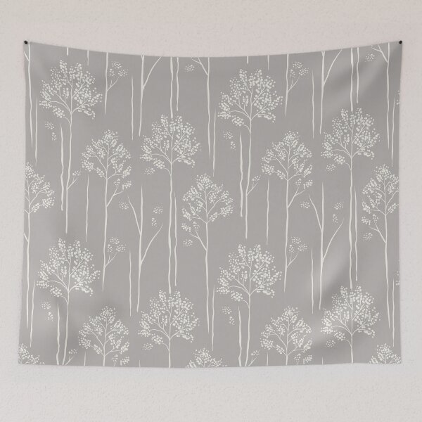 Item preview, Wild Berry Branch Woodland Botanical Trees pale taupe stone grey designed and sold by RenattaZare.