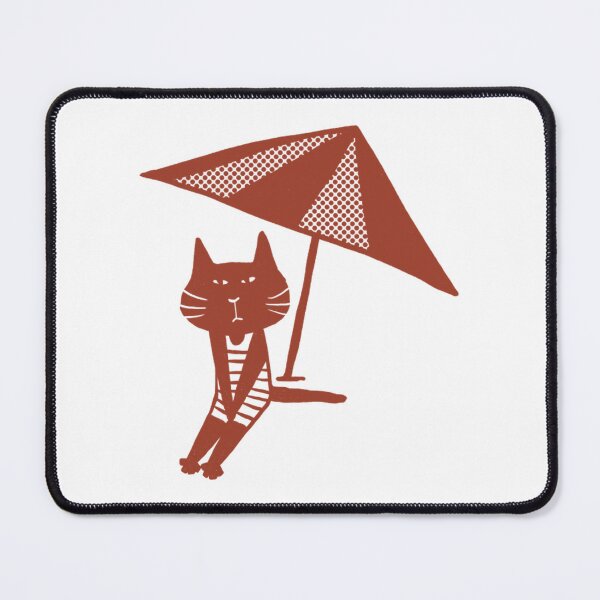 Item preview, Cat On The Beach Cute Kitten Sunbathing Art designed and sold by CatYellowSpart.
