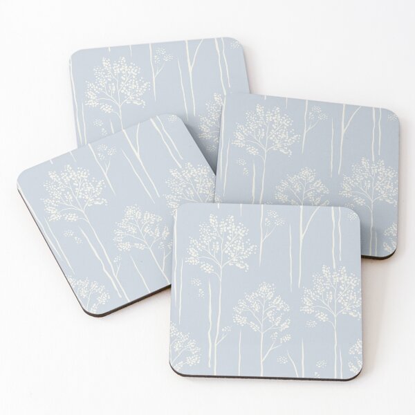 Item preview, Wild Berry Branch Woodland Botanical Trees powder blue icy lake designed and sold by RenattaZare.