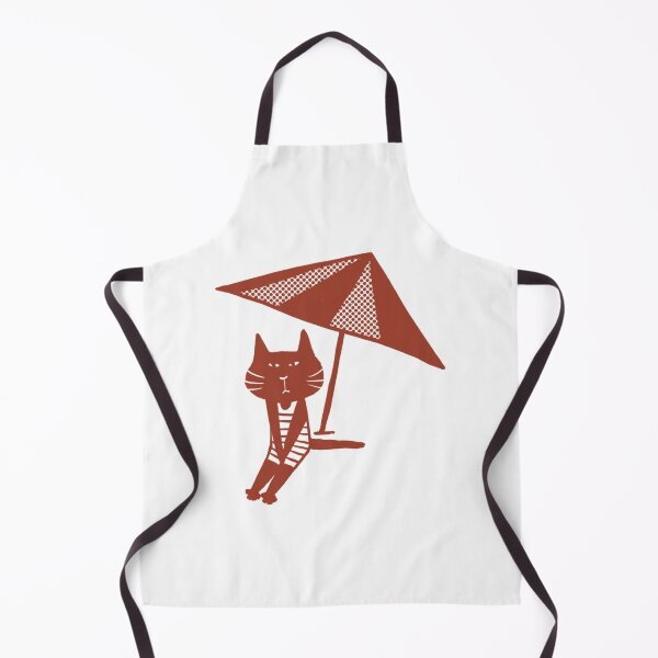 Item preview, Cat On The Beach Cute Kitten Sunbathing Art designed and sold by CatYellowSpart.