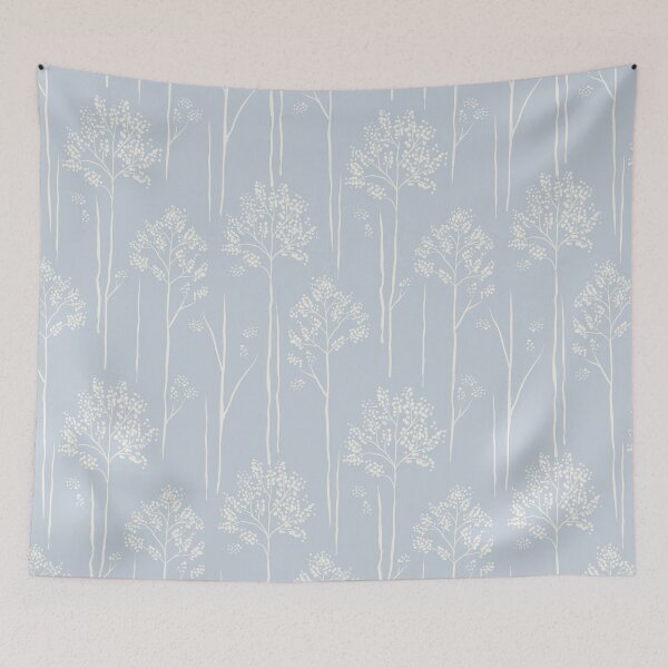 Item preview, Wild Berry Branch Woodland Botanical Trees powder blue icy lake designed and sold by RenattaZare.
