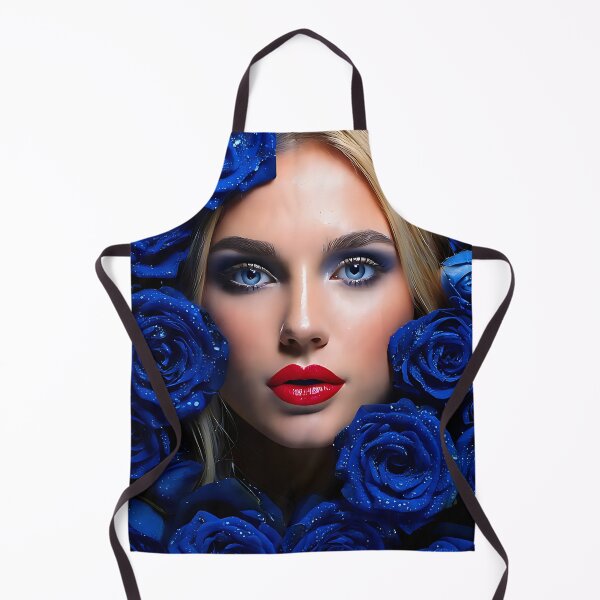 Item preview, Blonde Beauty Surrounded by Dewy Blue Roses designed and sold by ToxicInkArt.