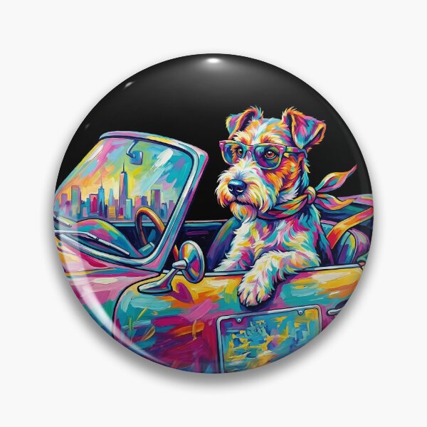 Item preview, Pop Art Wire Fox Terrier in Classic Convertible NYC designed and sold by Pfotenfaden.