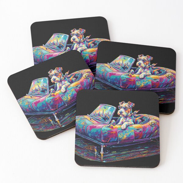 Item preview, Pop Art Wire Fox Terrier in Classic Convertible NYC designed and sold by Pfotenfaden.