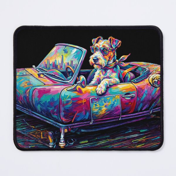 Item preview, Pop Art Wire Fox Terrier in Classic Convertible NYC designed and sold by Pfotenfaden.