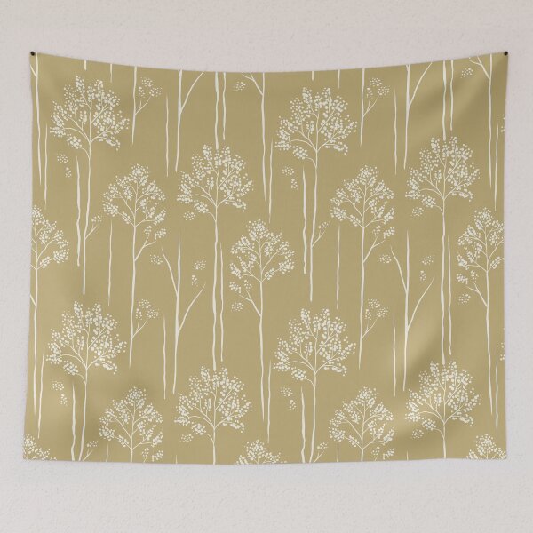 Item preview, Wild Berry Branch Woodland Botanical Trees vintage antique golden designed and sold by RenattaZare.