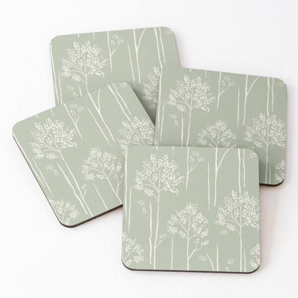 Item preview, Wild Berry Branch Woodland Botanical Trees silver sage sea mist designed and sold by RenattaZare.