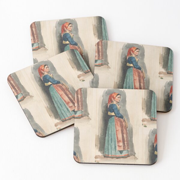 Item preview, Italian Peasant Woman in Red Headscarf designed and sold by artofuniverse.