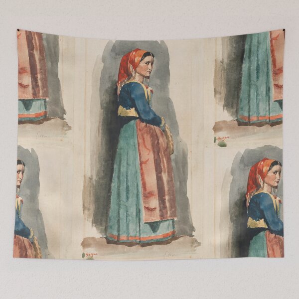 Item preview, Italian Peasant Woman in Red Headscarf designed and sold by artofuniverse.