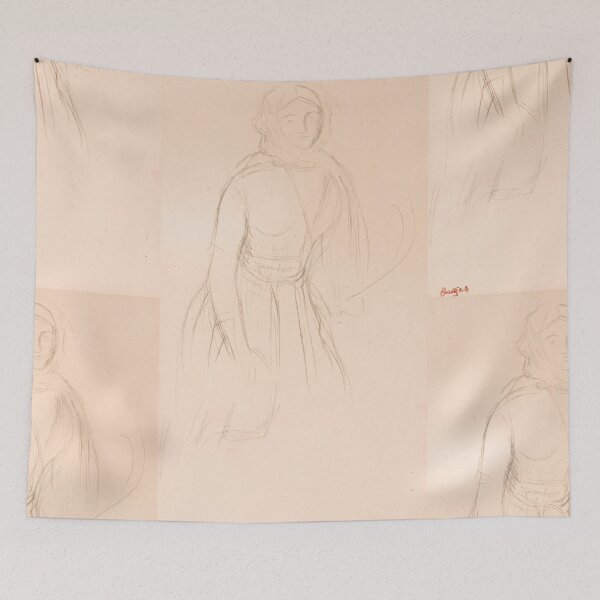 Item preview, Standing Woman in a Hooded Cloak designed and sold by artofuniverse.
