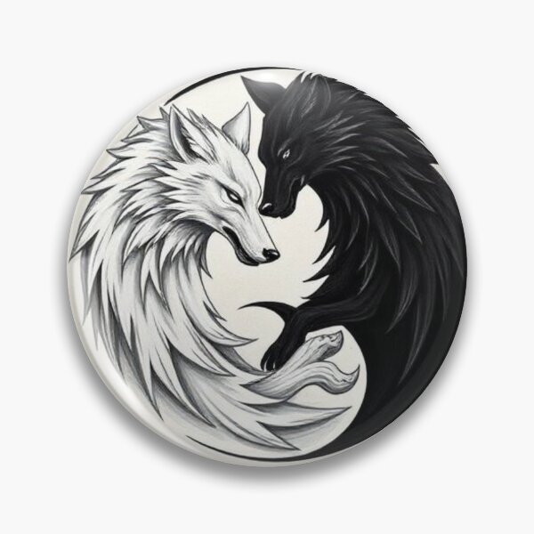 Item preview, Wolf yin yang designed and sold by Black Rose Products .