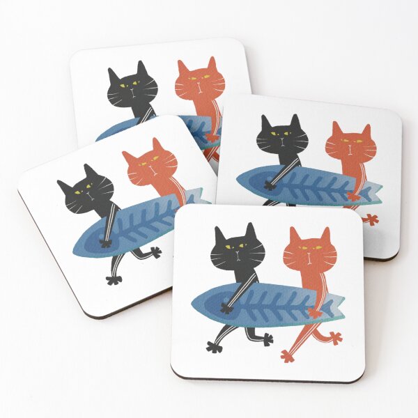 Item preview, Sports Cats Surfing Cute Summer Ocean Art designed and sold by CatYellowSpart.