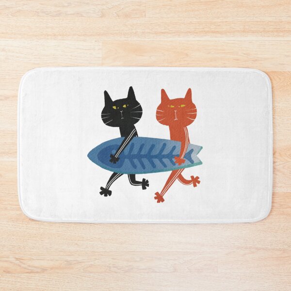 Item preview, Sports Cats Surfing Cute Summer Ocean Art designed and sold by CatYellowSpart.