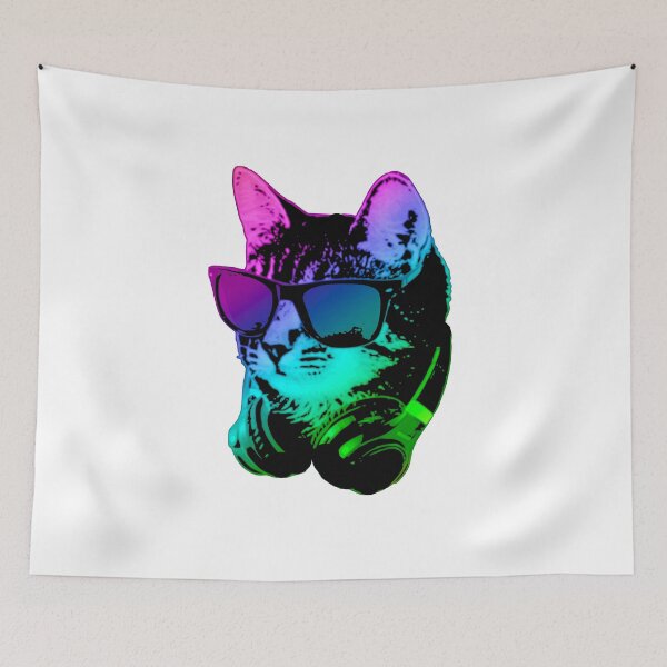 Item preview, Vibrant Cat Sunglasses Headphones Aesthetic designed and sold by marke770.