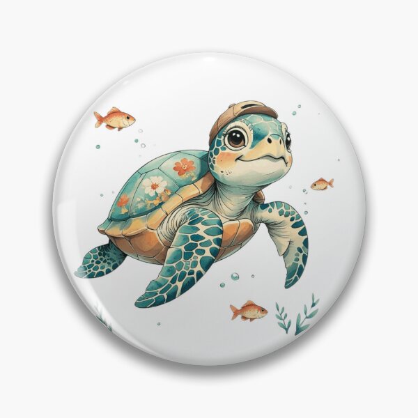 Item preview, Turtle Ocean Swimming Tropical Hello Summer Watercolor designed and sold by AQUILAKREO.