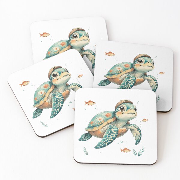 Item preview, Turtle Ocean Swimming Tropical Hello Summer Watercolor designed and sold by AQUILAKREO.