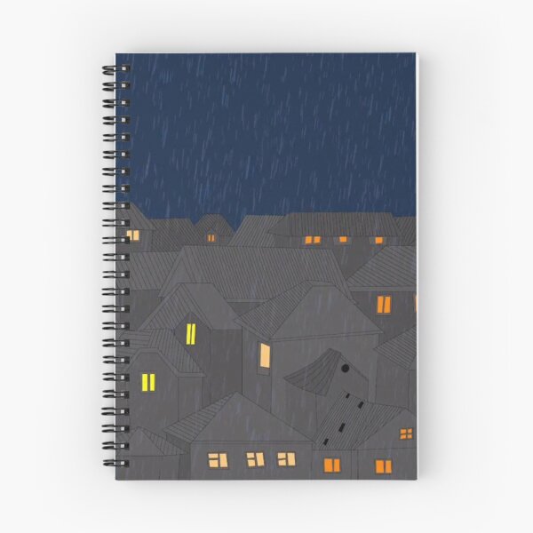 Item preview, Rainy Night Over the Rooftops — Cozy Town Illustration designed and sold by jimmytedesky.