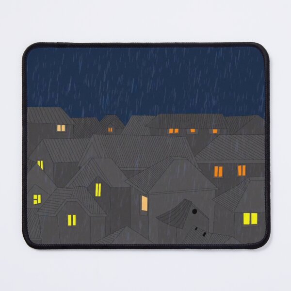 Item preview, Rainy Night Over the Rooftops — Cozy Town Illustration designed and sold by jimmytedesky.