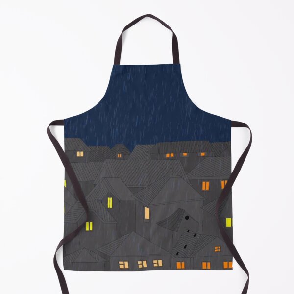 Item preview, Rainy Night Over the Rooftops — Cozy Town Illustration designed and sold by jimmytedesky.