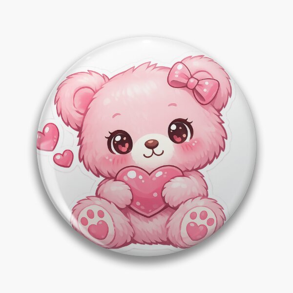 Item preview, Cute Pink Kawaii Teddy Bear Love Heart Sticker | Aesthetic Pastel Bear designed and sold by KeerthiCuteFind.