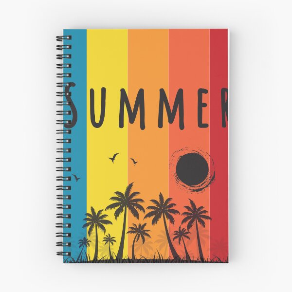 Item preview, Summer vibes vacation mode tropical islands vibrant rainbow coloured background, red orange blue yellow, warm colors beach seascape relaxation  designed and sold by navitalidesign.