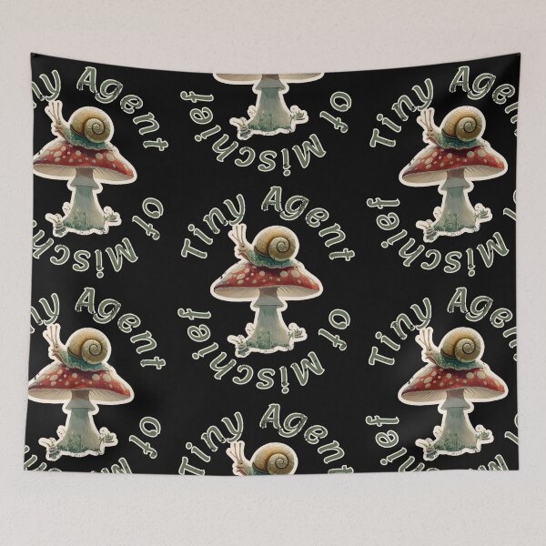 Item preview, Tiny Agent of Mischief Snail T-Shirt - Magic Mushroom Fantasy Graphic Tee designed and sold by DreamersDNArt.