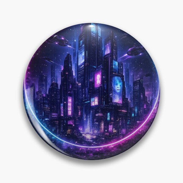 Item preview, Neon City Dreams Cyberpunk Skyline designed and sold by CodePaws Creations.