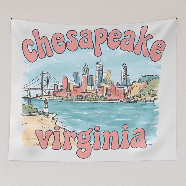 Item preview, Chesapeake Virginia Cute Pastel Skyline designed and sold by HowToCanadian.