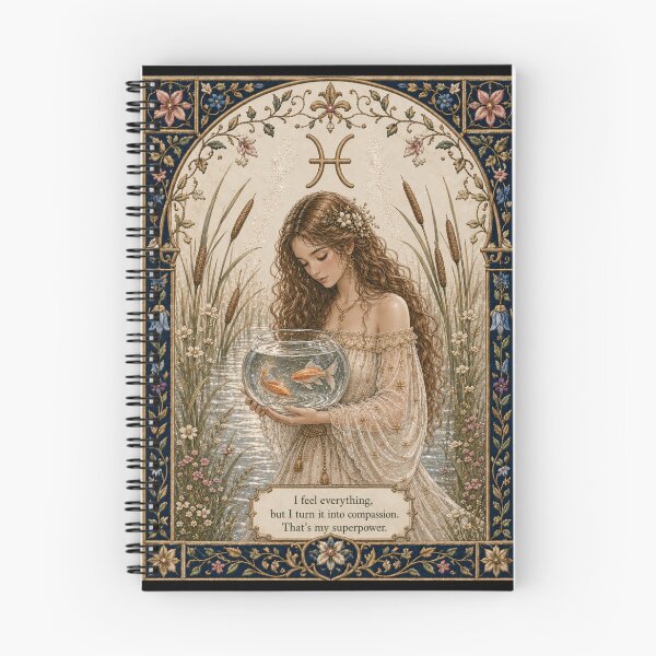 Item preview, Pisces Zodiac Maiden | Celtic Art | Medieval Fantasy Faux Embroidery Print  designed and sold by doinitzart.