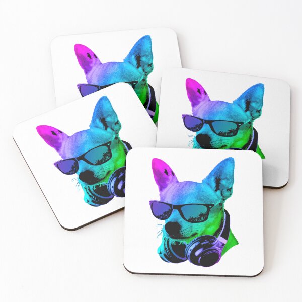 Item preview, Cool Dog Sunglasses Headphones Pop Art Vibes designed and sold by marke770.