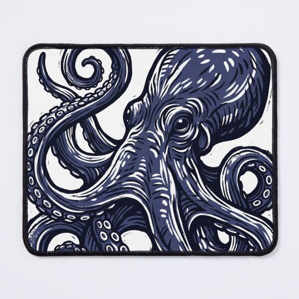 Item preview, Vintage Linocut Octopus Sea Monster designed and sold by seven things shop.