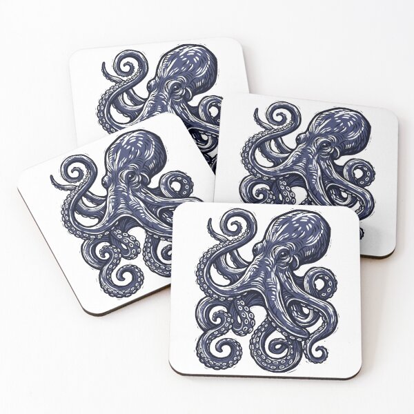 Item preview, Vintage Linocut Octopus Sea Monster designed and sold by seven things shop.