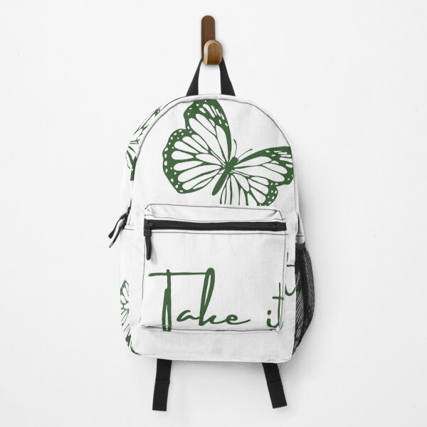 Item preview, Take It or Leave It Butterfly Green Script Nature Quote designed and sold by SmartMoneyMugs .
