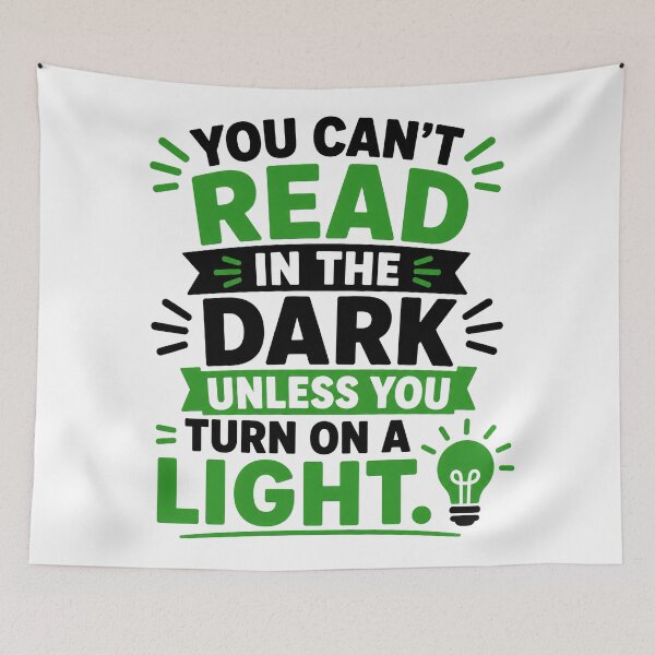 Item preview, Can’t Read in the Dark designed and sold by RedCircleArt.