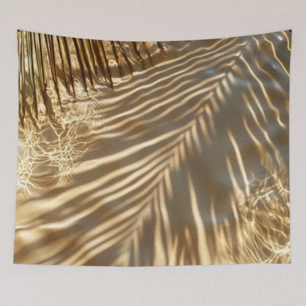 Item preview, Palm Leaf Shadow on Golden Sand Beach Water Ripple Aesthetic designed and sold by LYAN-STORE.