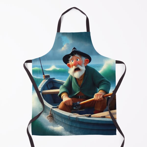 Item preview, Old Fart as a fisherman fishing in a choppy sea designed and sold by Colin Bentham.