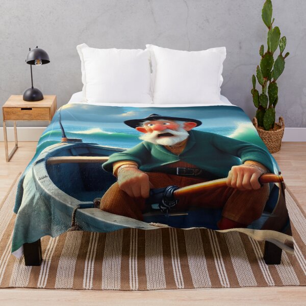 Item preview, Old Fart as a fisherman fishing in a choppy sea designed and sold by Colin Bentham.