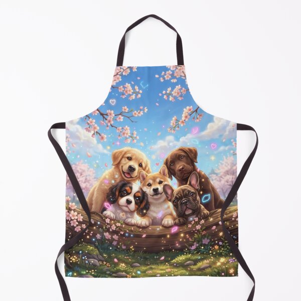 Item preview, Cute Puppies Under Cherry Blossoms designed and sold by AnnArtshock.